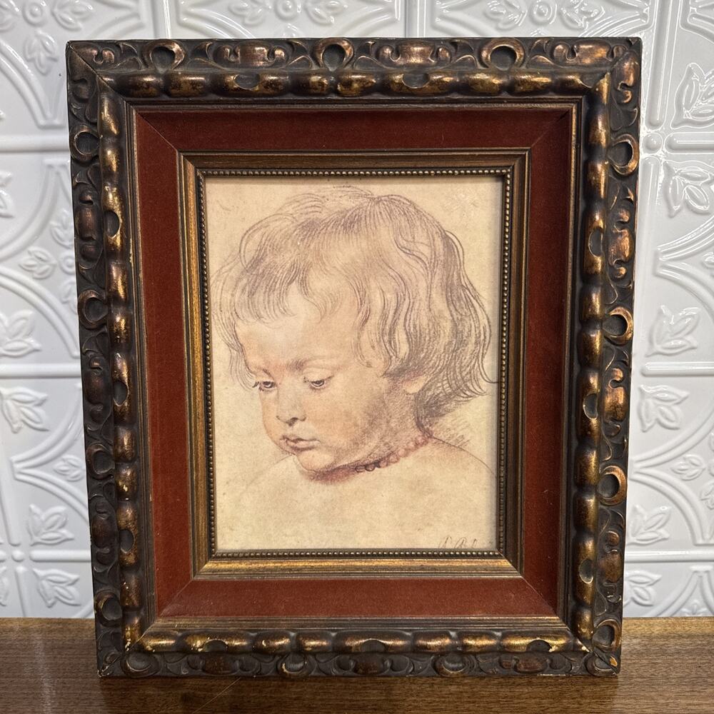 1950’s Head Of A Boy Framed Art By Paul Rubens